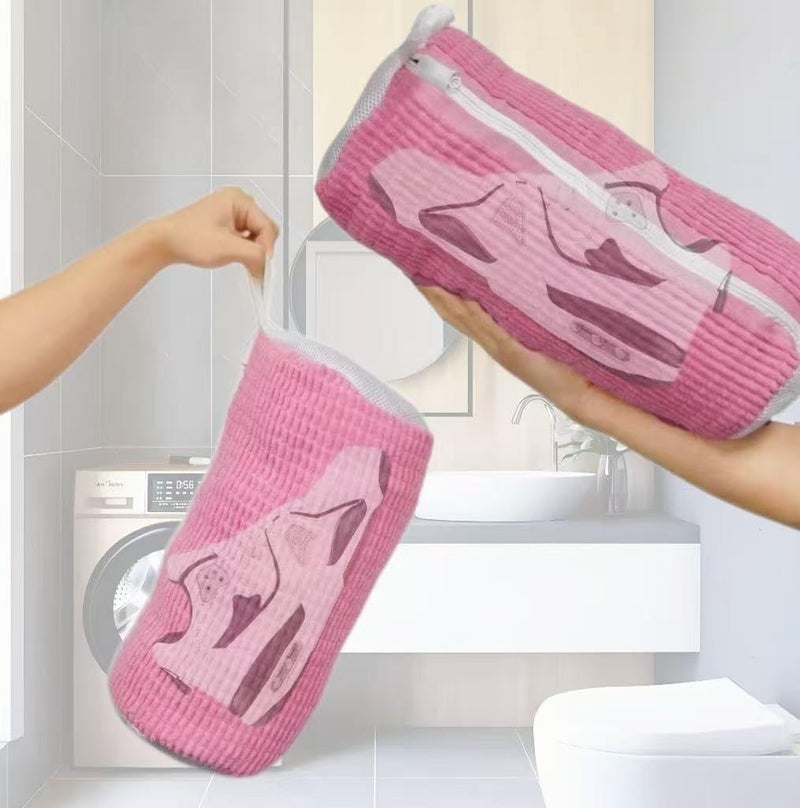 Fachoige Laundry Shoe Bags for Washing Machine, 2Pcs Shoe Washing Machine Bag Shoe Laundry Bag for Washer and Dryer (Pink-2Pcs) - Image 5